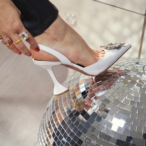Amina Muaddi Shoes - BNIB Amina Muaddi begum slingback in white leather.